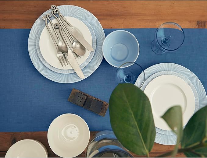 100% Pure Linen Indigo Blue Dining Table Runner 14 x 108 Inch