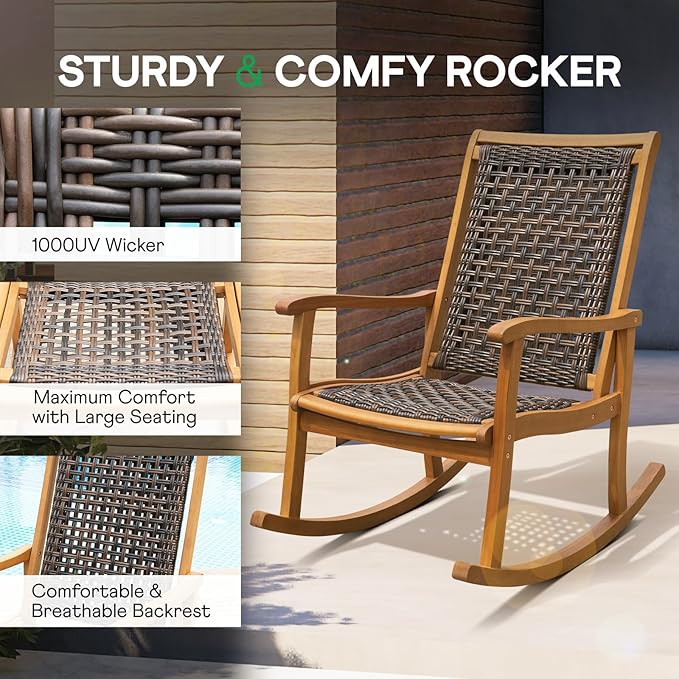 Idzo Wicker Rocking Chairs - 2 Piece Set