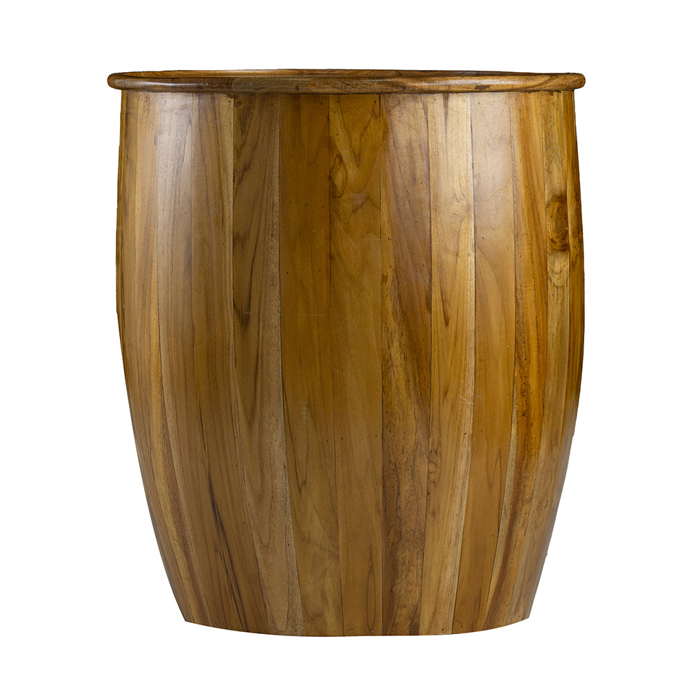 Drum Side Table With Tray Style Top