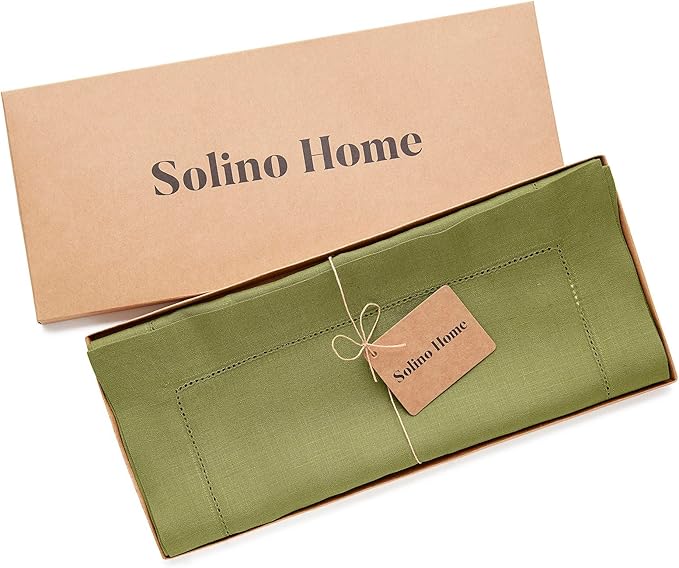 100% Pure Linen Table Runner - 14 x 60 Inch, Fern Frond Green