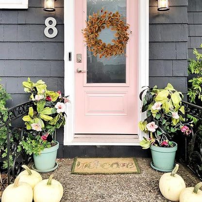 22 Inch Fall Wreath with Eucalyptus Leaves &amp; Wild Flowers
