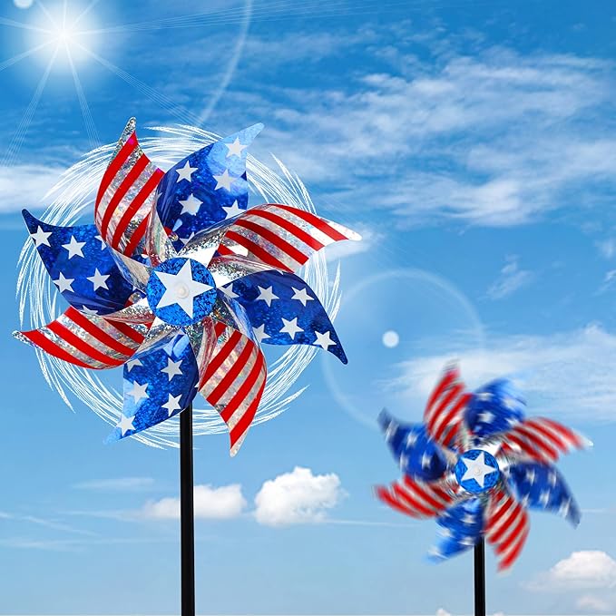 10 Pack Patriotic Pinwheel Decorations
