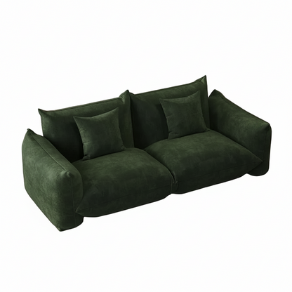Modern Minimalist Oversized Sofa with Thick Cushion in Green