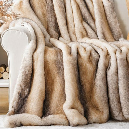 Cozy Faux Mink Fur Throw Blanket - 50 x 60