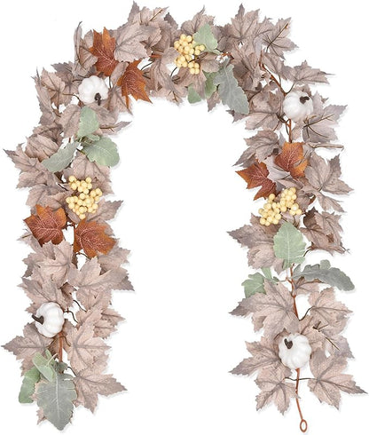 Muted Fall Maple Leaf Garland - 6Ft
