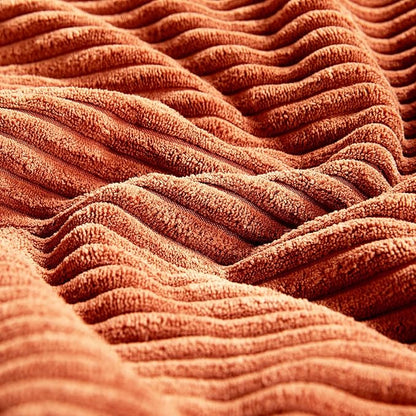 Set of 2 Burnt Orange Soft Corduroy Pillow Covers - 12 x 24 inch