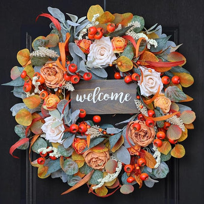 24 Inch Fall Wreath with Lamb&