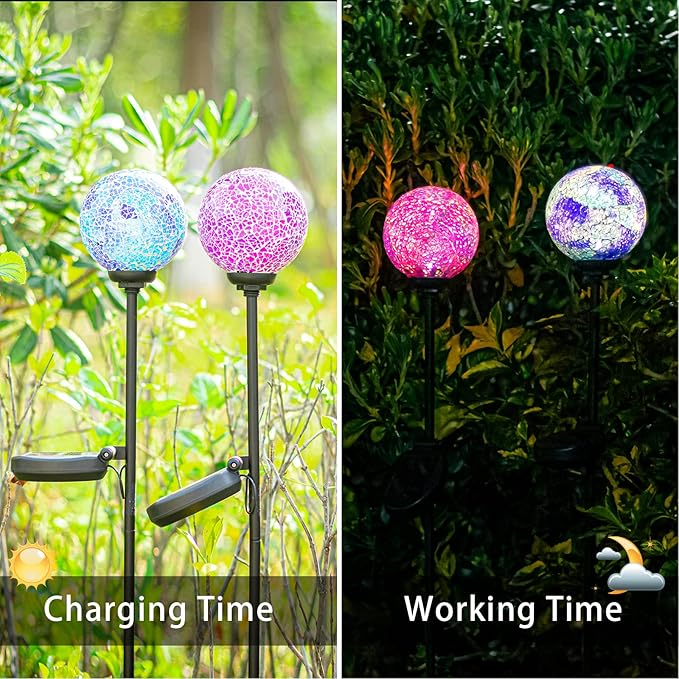 VCUTEKA Solar LED Mosaic Lights - 2 Pack