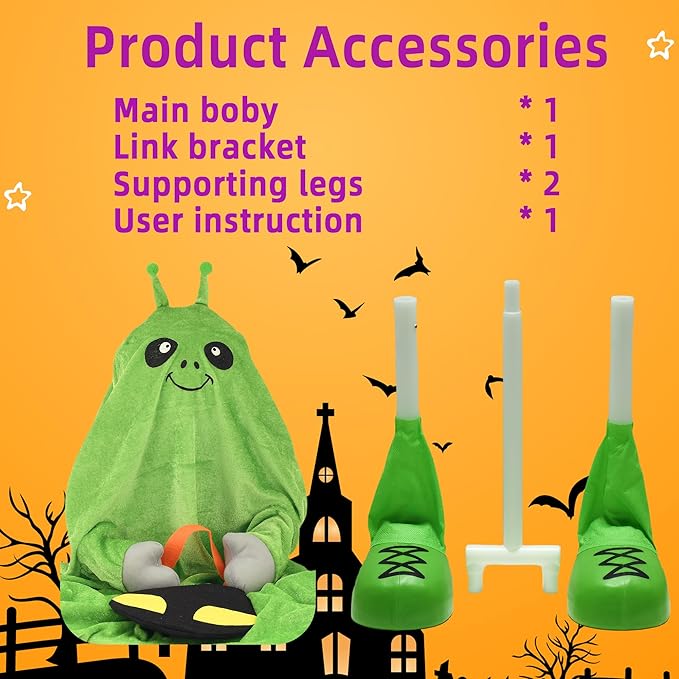 32" Light up Trick or Treater - Green Alien