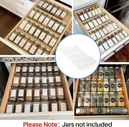 Clear Acrylic Spice Drawer Organizer - 4 Tier (Jars not included)