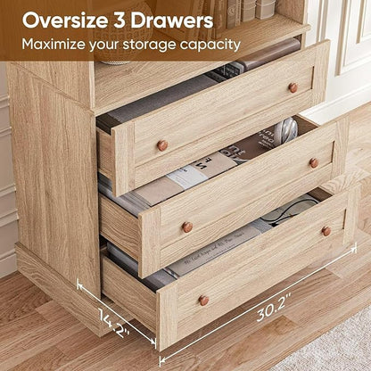 Set of 2 Farmhouse Bookcases  – Natural
