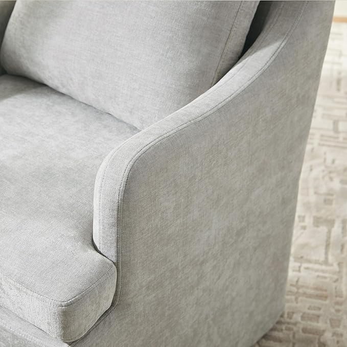 Light Gray Linen Upholstered Dining Chairs - Set of 2