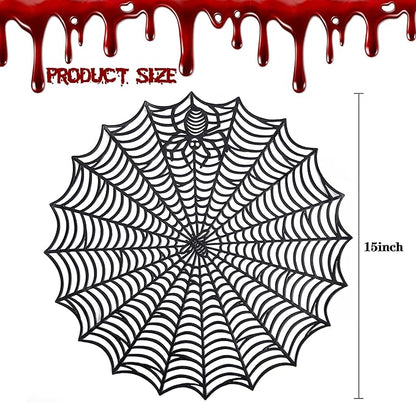Set of 6 Halloween Spider Web Placemats - 15"