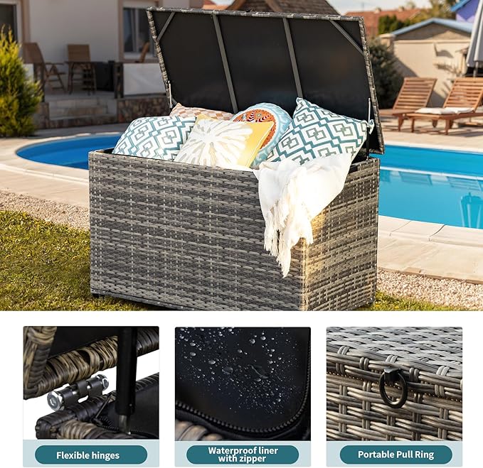 178 Gallon Outdoor Storage Box with Wheels
