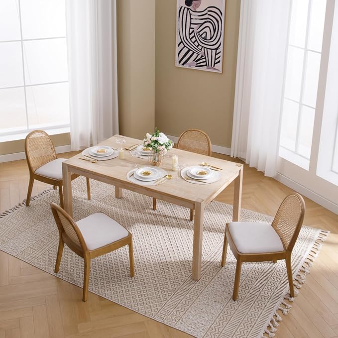 Mid Century Rattan Dining Chairs - Set of 4