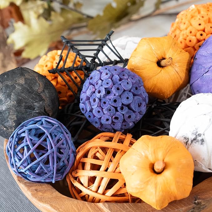 Decorative Halloween Vase Filler - Black/Purple/Orange