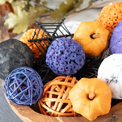 Decorative Halloween Vase Filler - Black/Purple/Orange