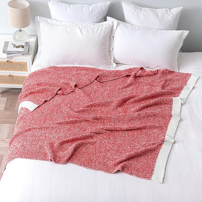 MIULEE Super Soft Throw Blanket in Red