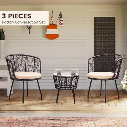 Kromax 3 Piece Bistro Set in Beige