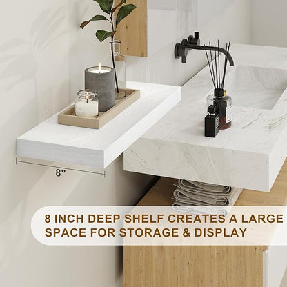 24" Floating Shelves, Set of 2 - White