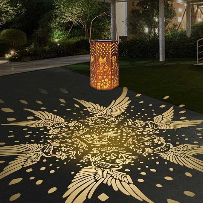 Bronze Hummingbird Solar Lantern