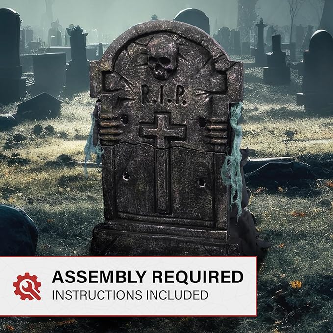 Creepy Sound Activated Animatronic Zombie with Sound Effects and Lights for Indoor (or Covered) Outdoor Halloween Decoration