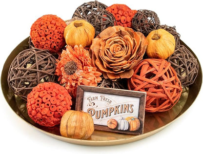 Fall Vase Filler - Mini Pumpkins/Orbs in Orange