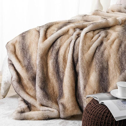 Cozy Faux Mink Fur Throw Blanket - 50 x 60