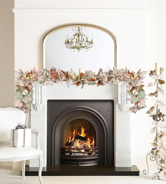 Muted Fall Maple Leaf Garland - 5.9Ft