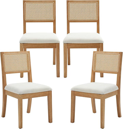Natural Rattan Dining Chairs - Set of 4