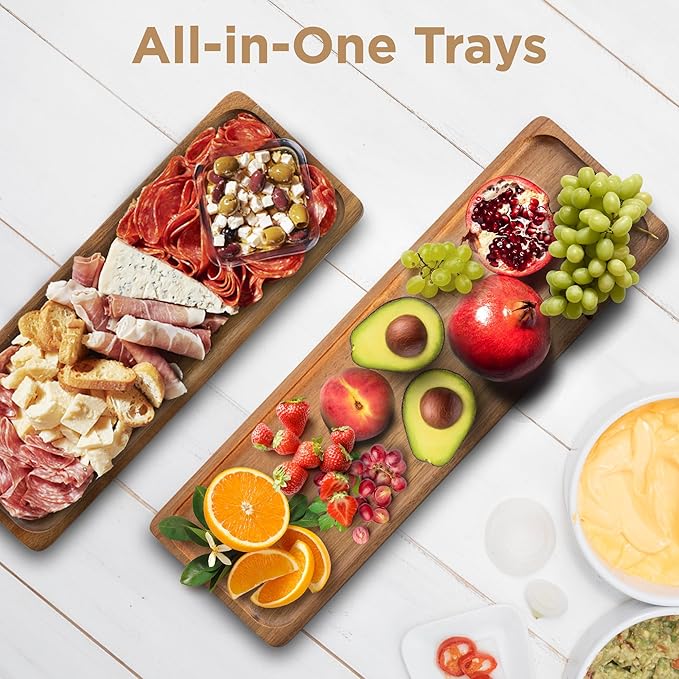 3 Tier Wooden Serving Tray with Tongs