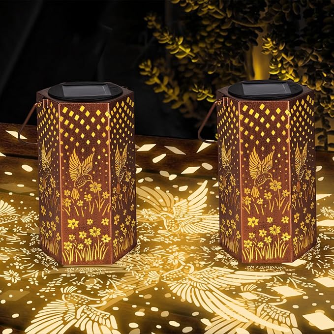 2 Pack Hummingbird Solar Lanterns