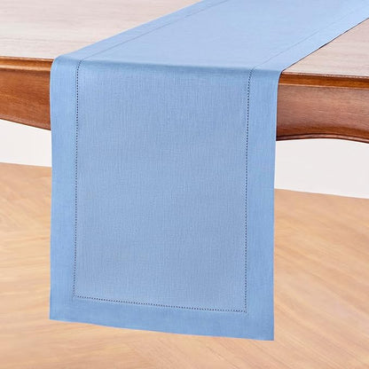 100% Pure Linen Table Runner 14 x 36 Inch - Periwinkle Blue