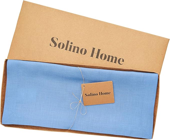 100% Pure Linen Dining Table Runner 14 x 72 Inch - Provence Blue