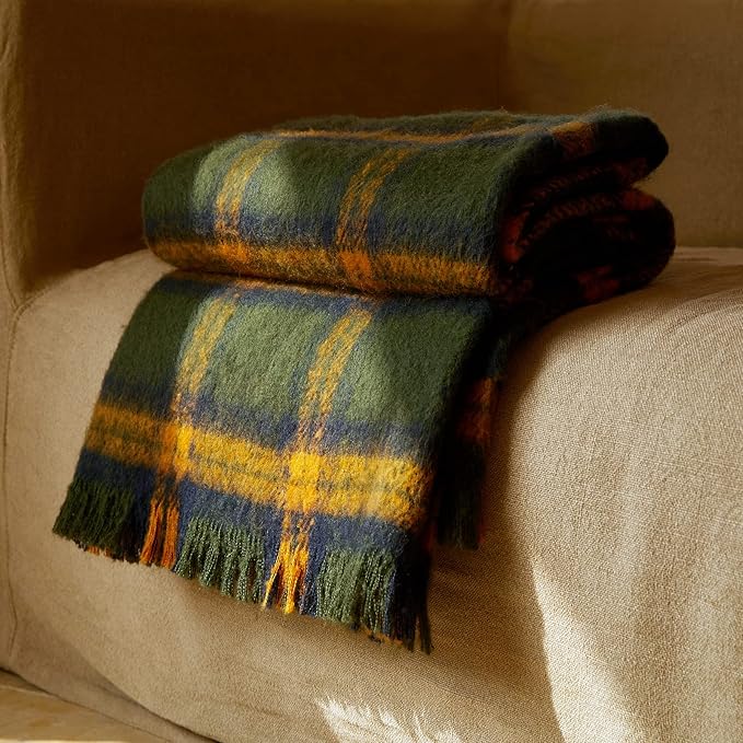 Green Plaid Cozy Throw Blanket - 50&