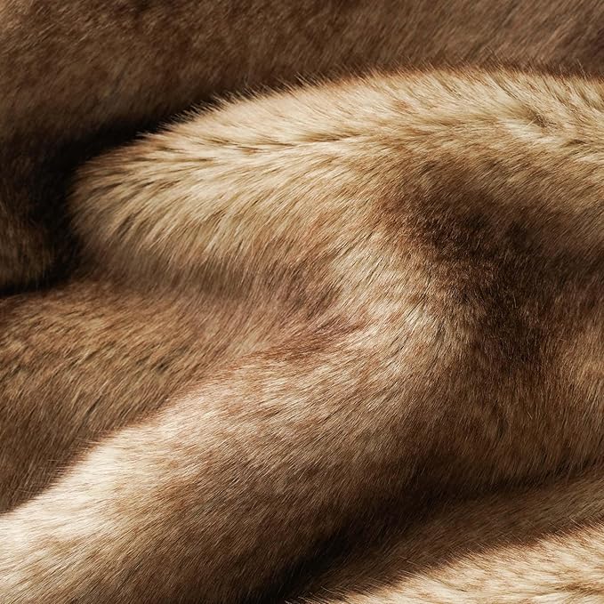 Luxury Faux Fur Throw Blanket - Ochre 50 x 60 inch