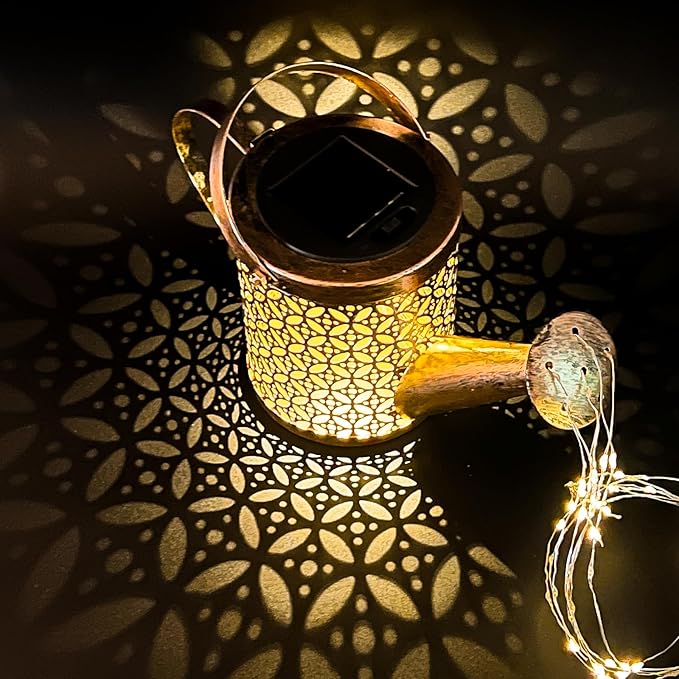 Solar Watering Can Light - Bronze