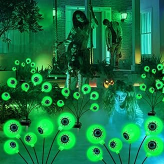 Set of 4 24-light LED Spooky Eyeball Lights - Outdoor/Waterproof