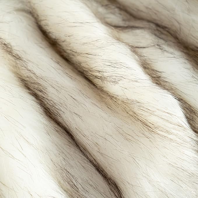 Extra Large Luxury Faux Fur Throw Blanket - Ivory 60 x 80 inch