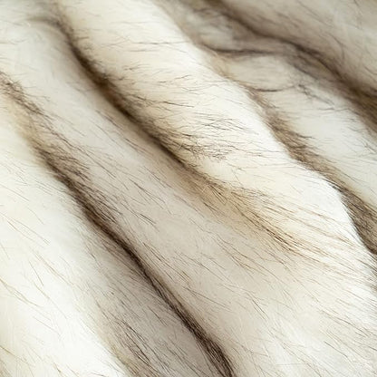 Extra Large Luxury Faux Fur Throw Blanket - Ivory 60 x 80 inch