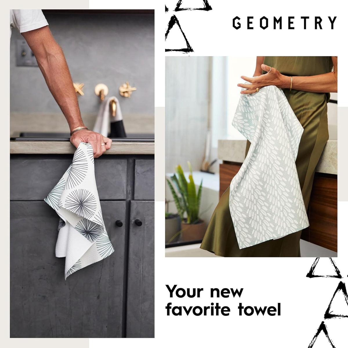 Burnt Ember Geometry Tea Towel
