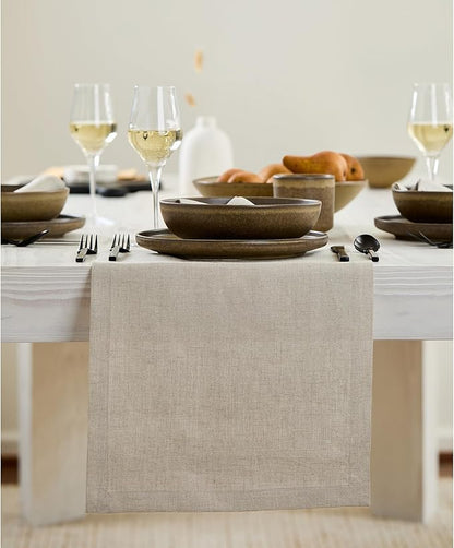 100% Pure Linen Table Runner - 14 x 36 Inch, Natural
