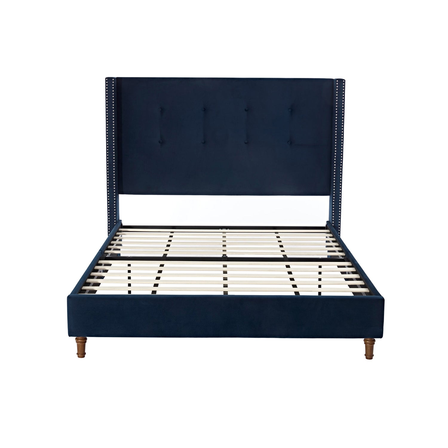 Peyton Upholstered Queen Bed in Blue Velvet