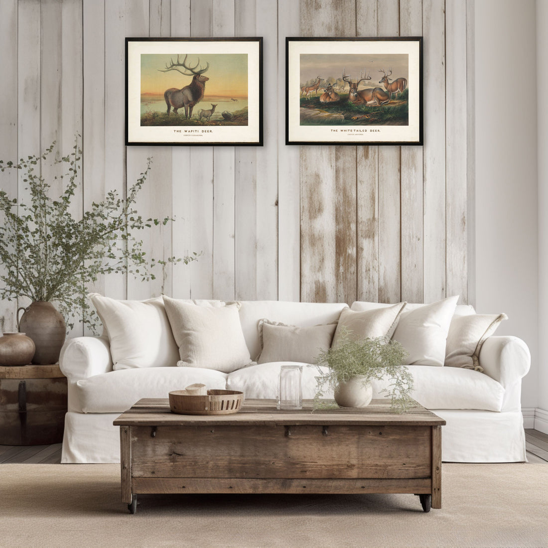 "The White-Tailed Deer" Scene in Copper and Black Frame - 24 x 18 inch
