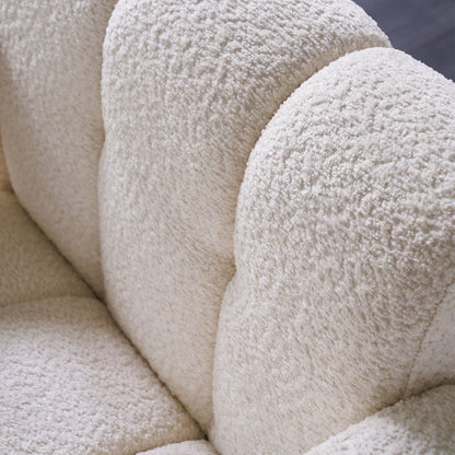 White Boucle Upholstered Accent Chair