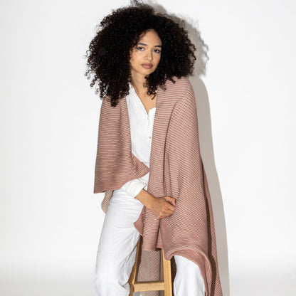 Ribbed Organic Cotton Knit Throw Blanket