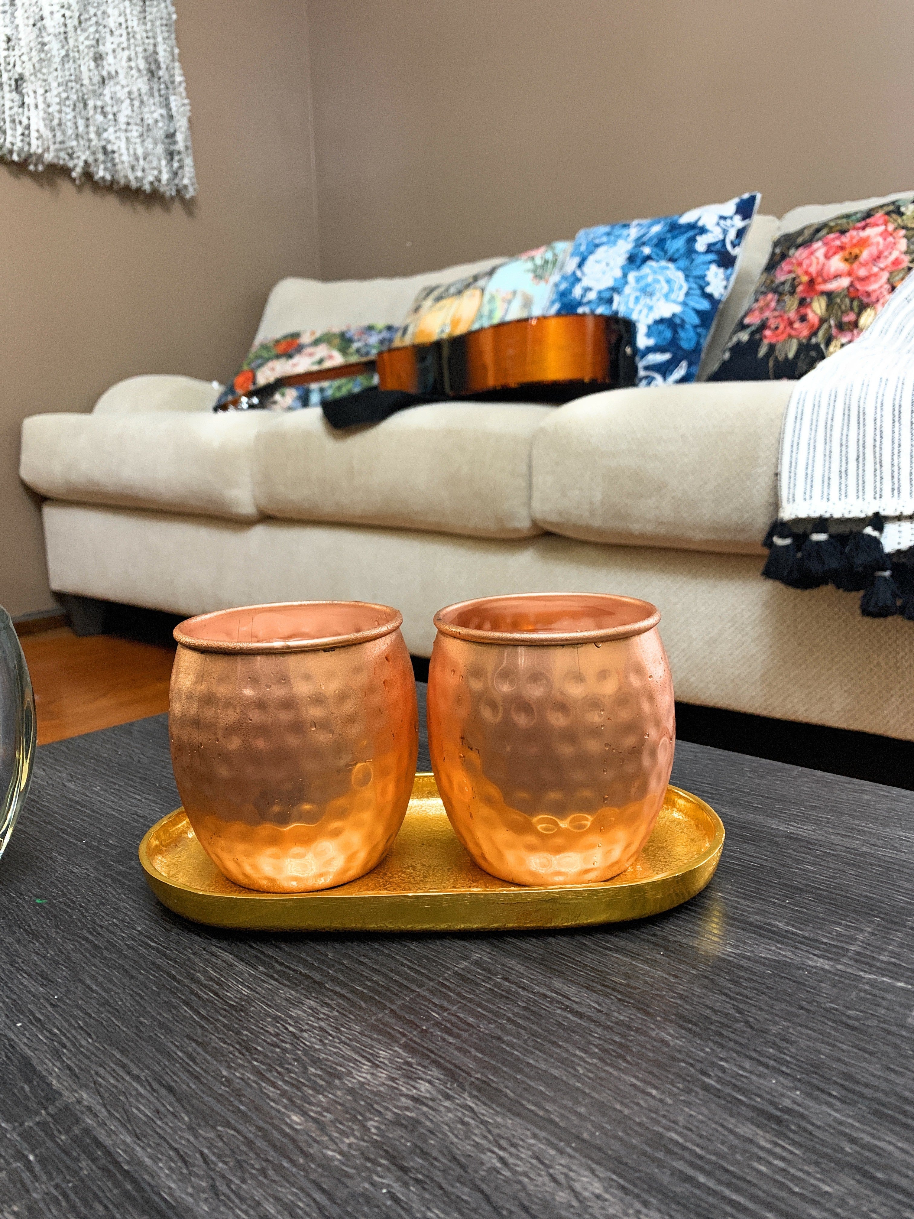 Hammered Moscow Mule Mugs - Set of 2