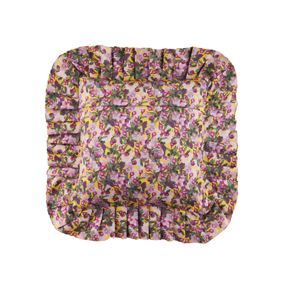 Ruffled Pillow Cover Romance is Dead Yellow