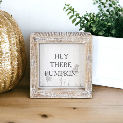 Pumpkin + Spooky | Double-Sided Wooden Sign