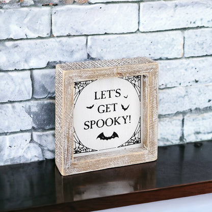 Pumpkin + Spooky | Double-Sided Wooden Sign